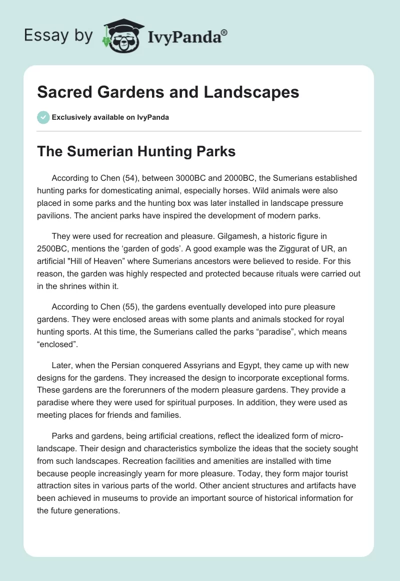 Sacred Gardens and Landscapes. Page 1