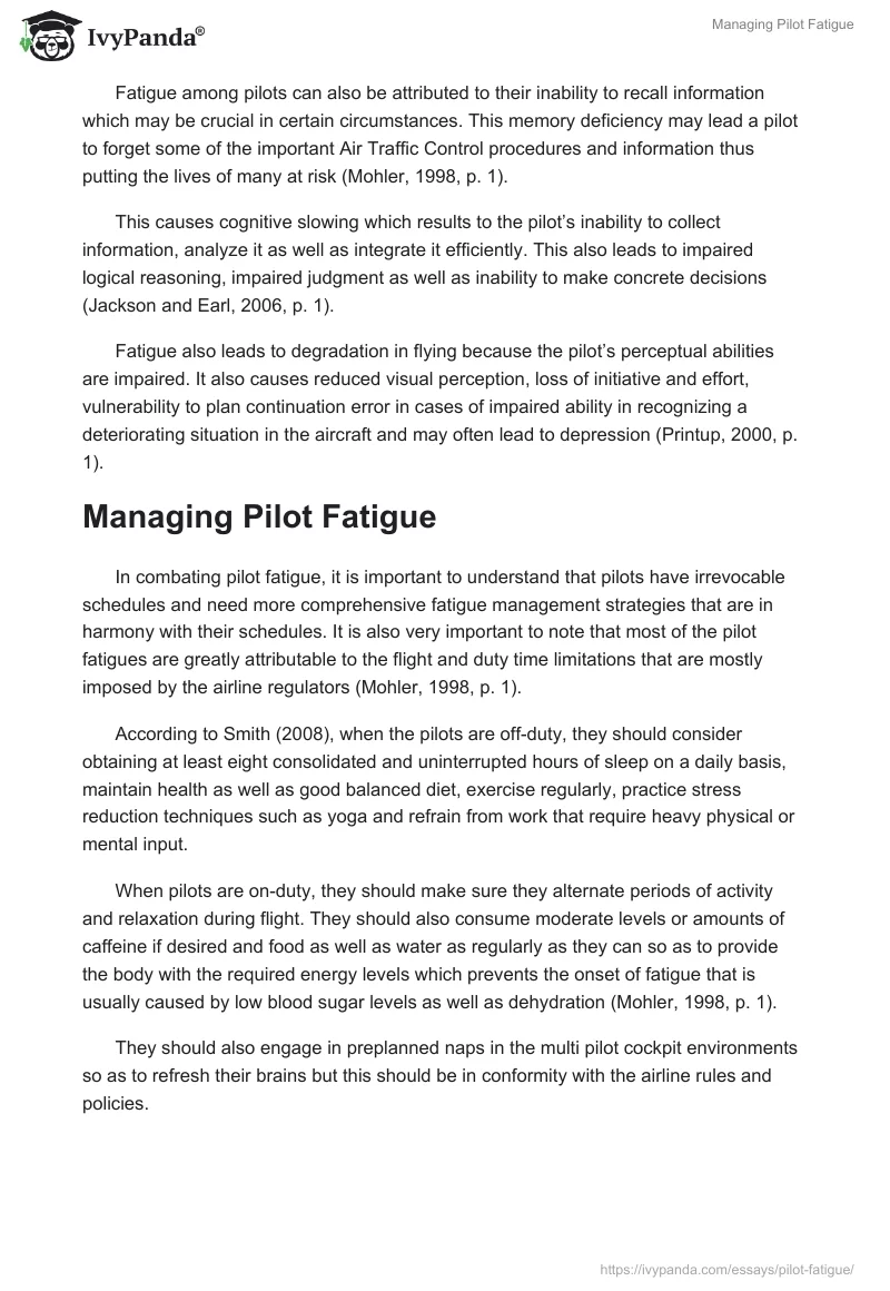 Managing Pilot Fatigue. Page 2