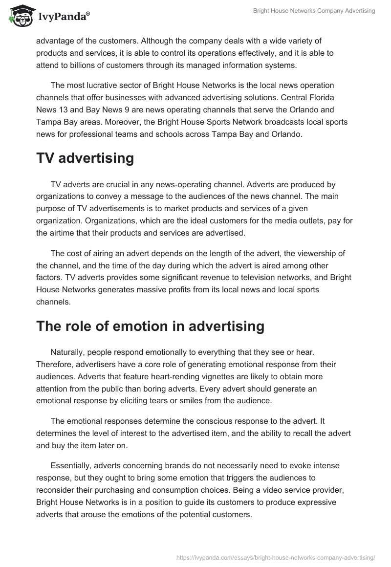 Bright House Networks Company Advertising. Page 2