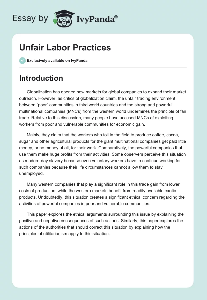 Unfair Labor Practices. Page 1