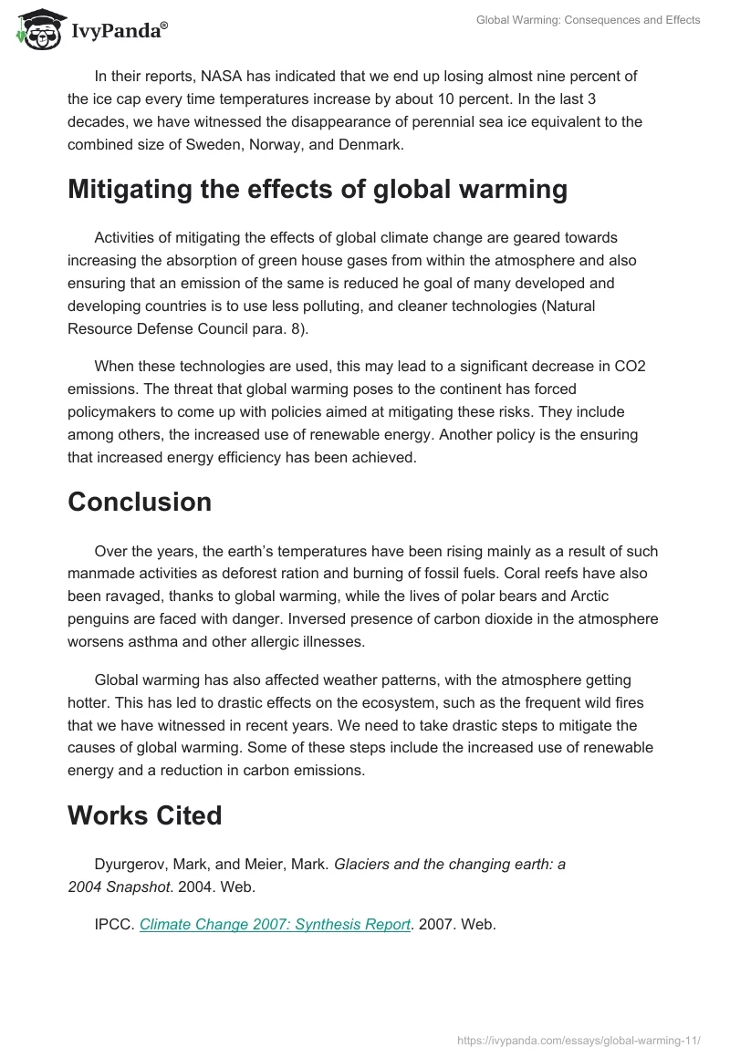 Global Warming: Consequences and Effects. Page 4