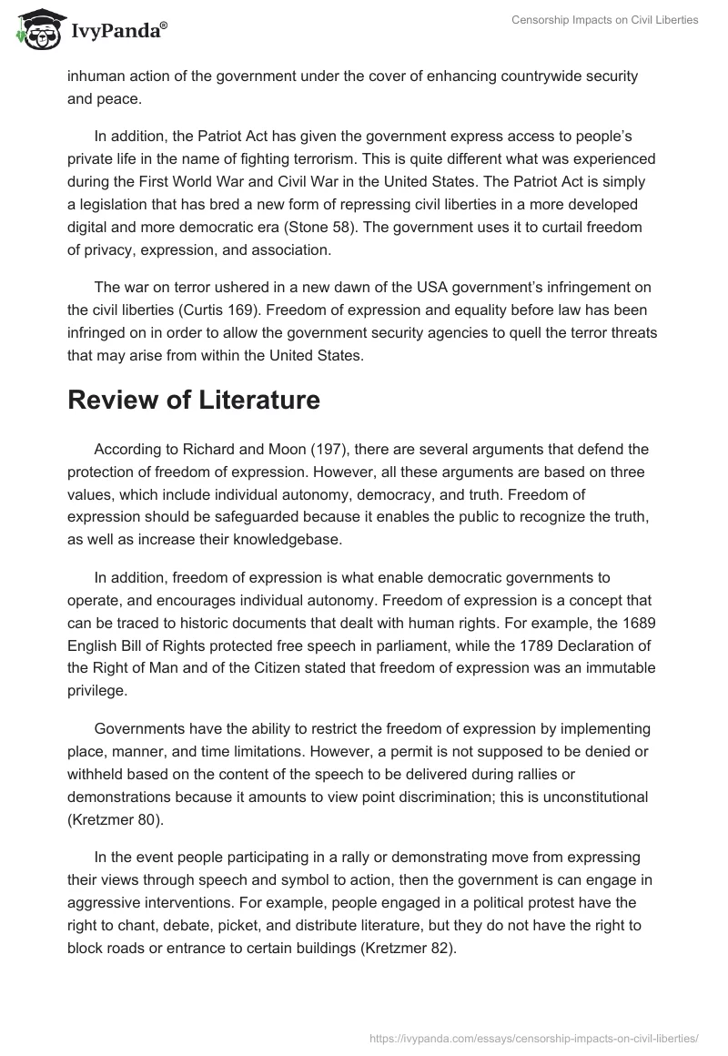 Censorship Impacts on Civil Liberties. Page 3