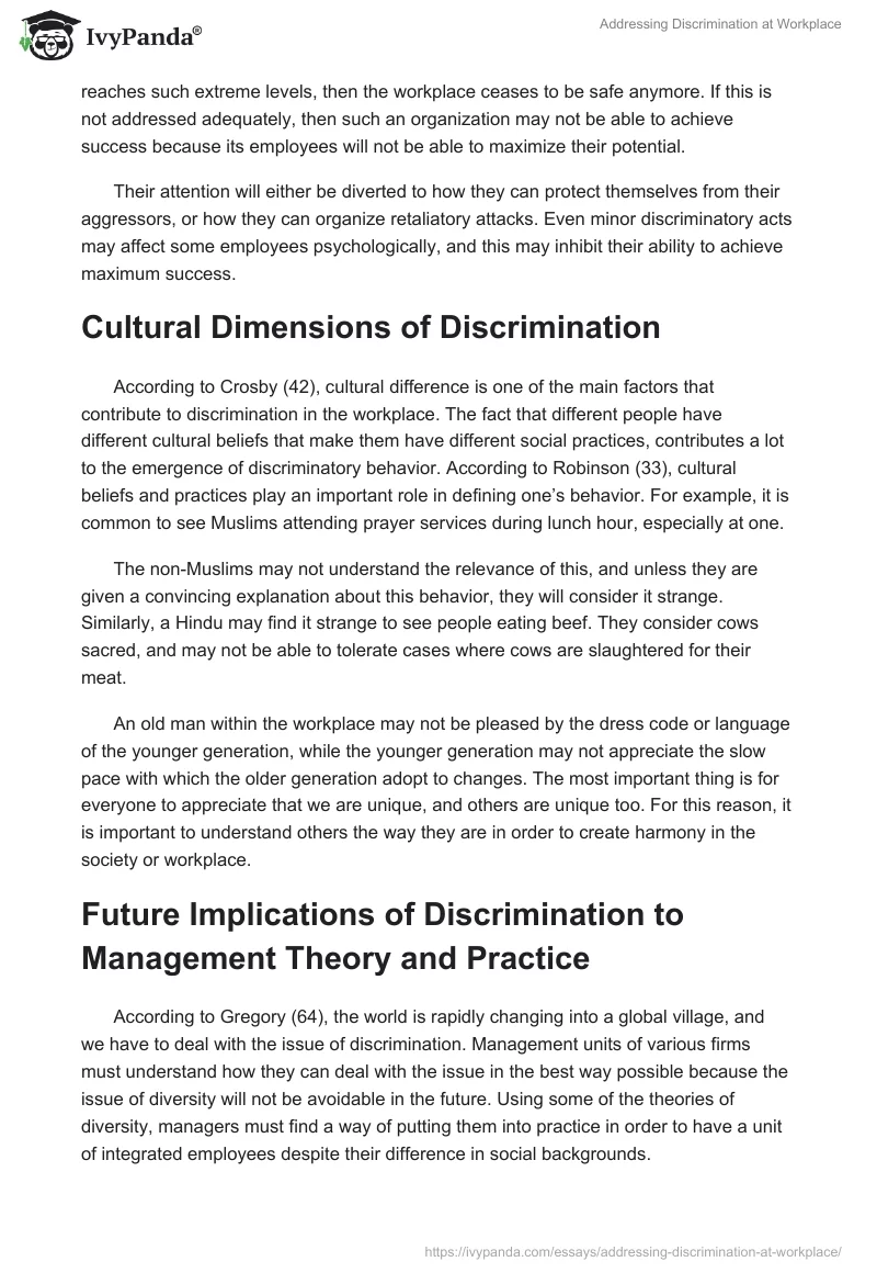 Addressing Discrimination at Workplace. Page 3