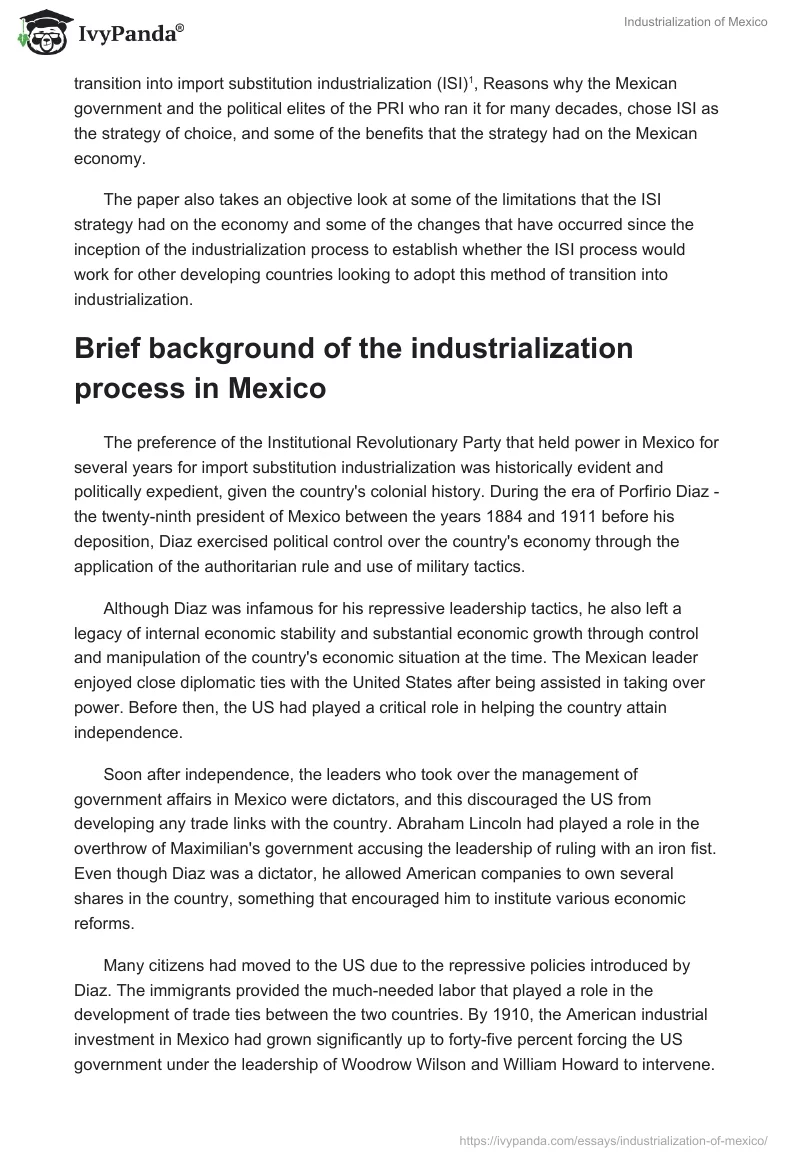 Industrialization of Mexico. Page 2