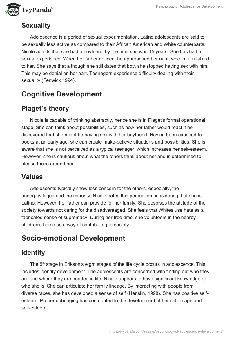 Psychology of Adolescence Development. Page 4