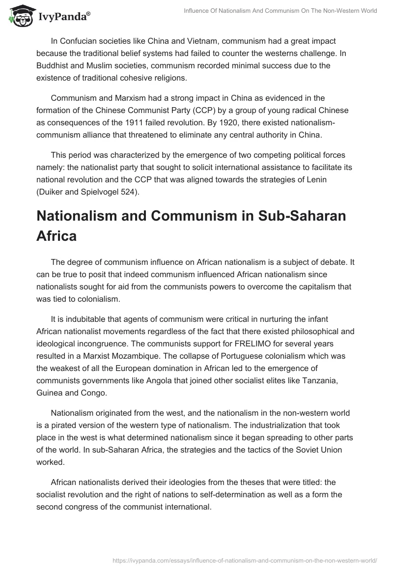 Influence of Nationalism and Communism on the Non-Western World. Page 3