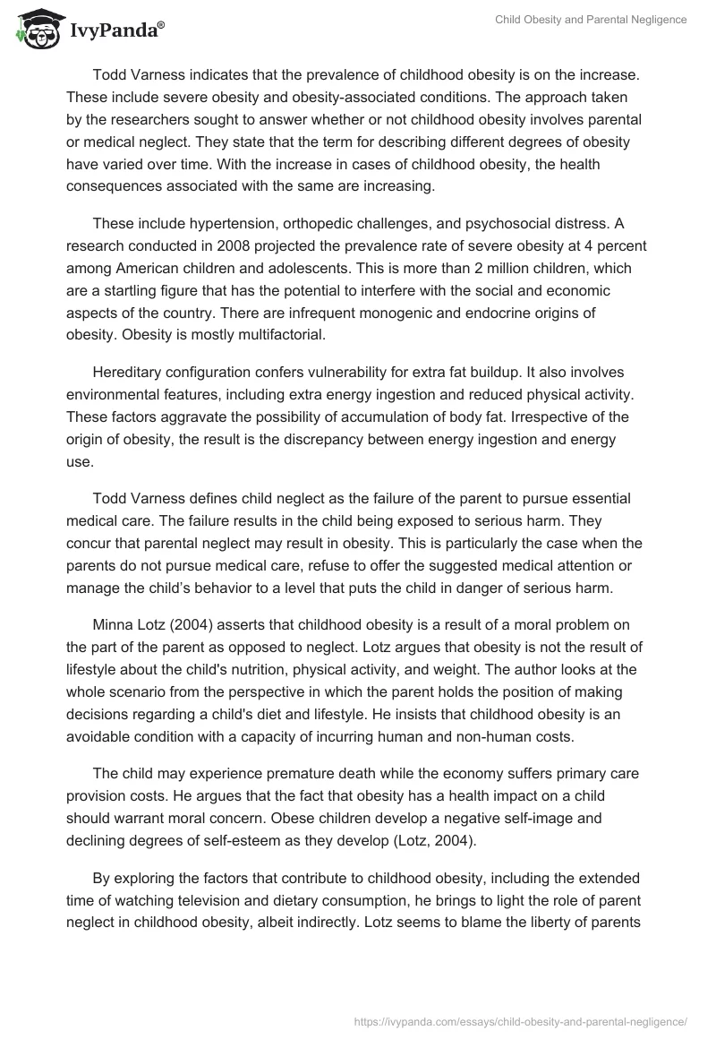 Child Obesity and Parental Negligence. Page 4