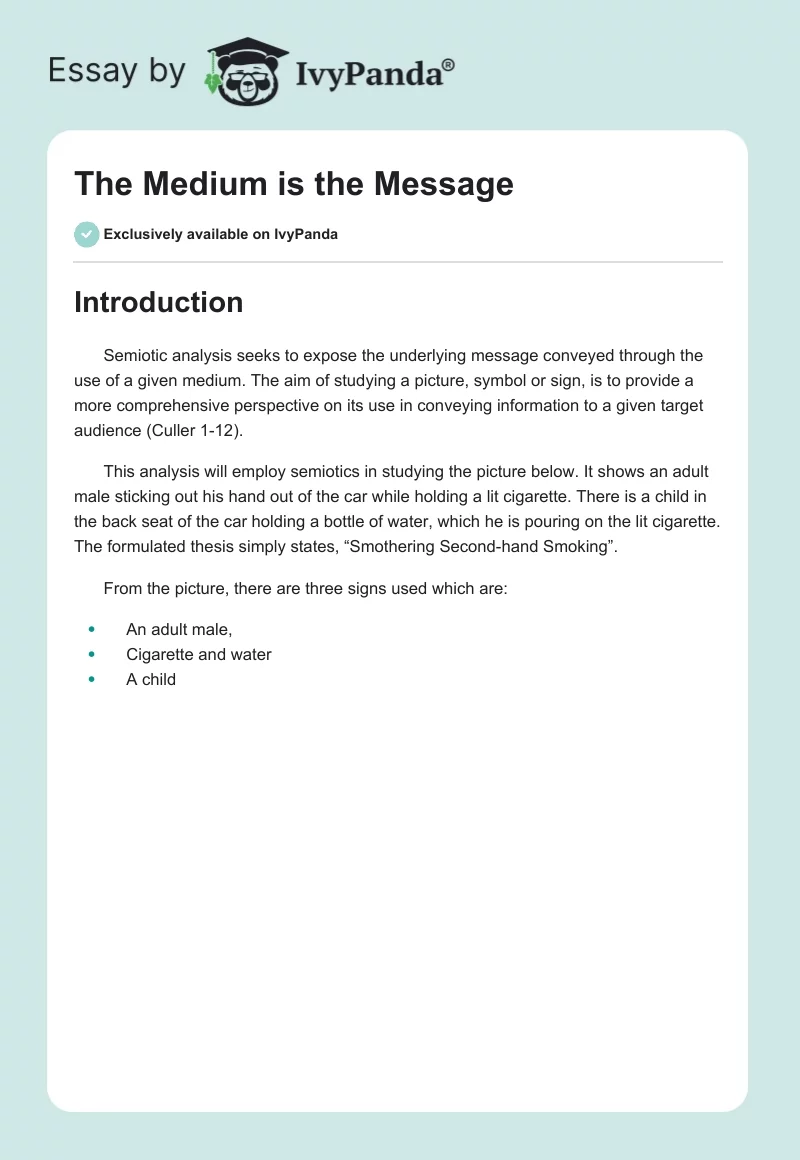 The Medium is the Message. Page 1