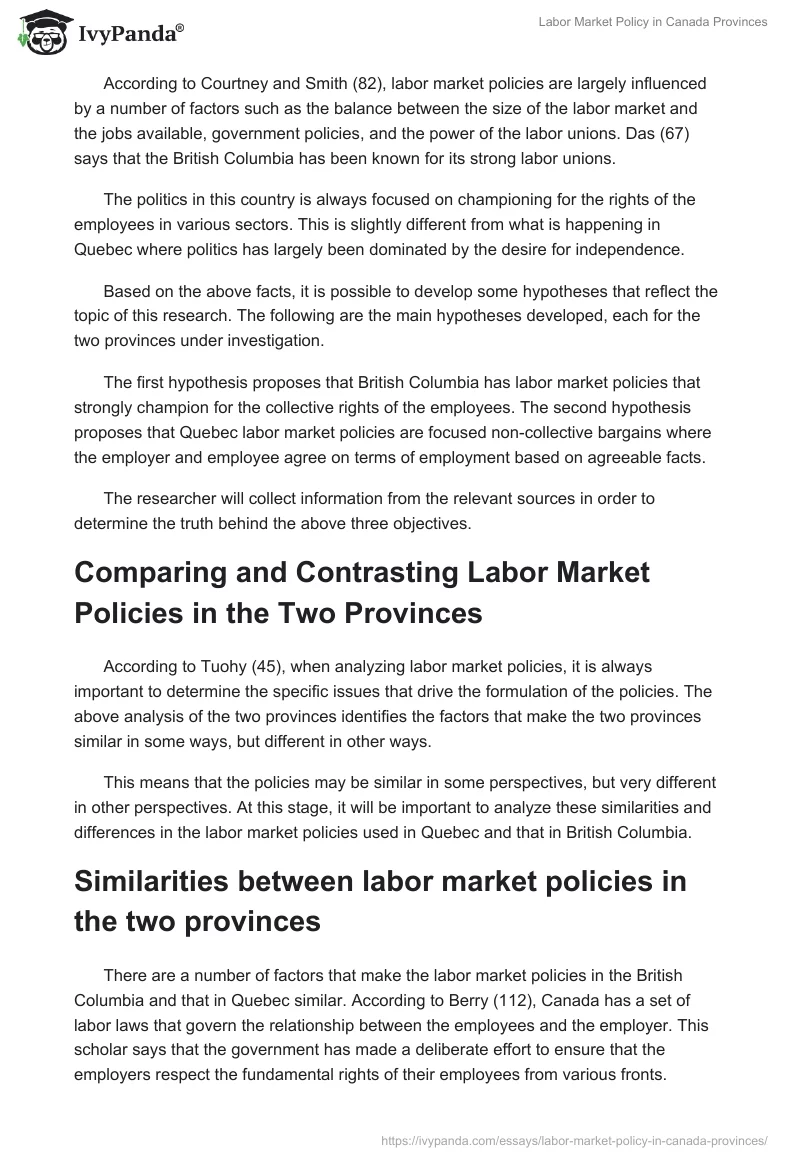 Labor Market Policy in Canada Provinces. Page 3