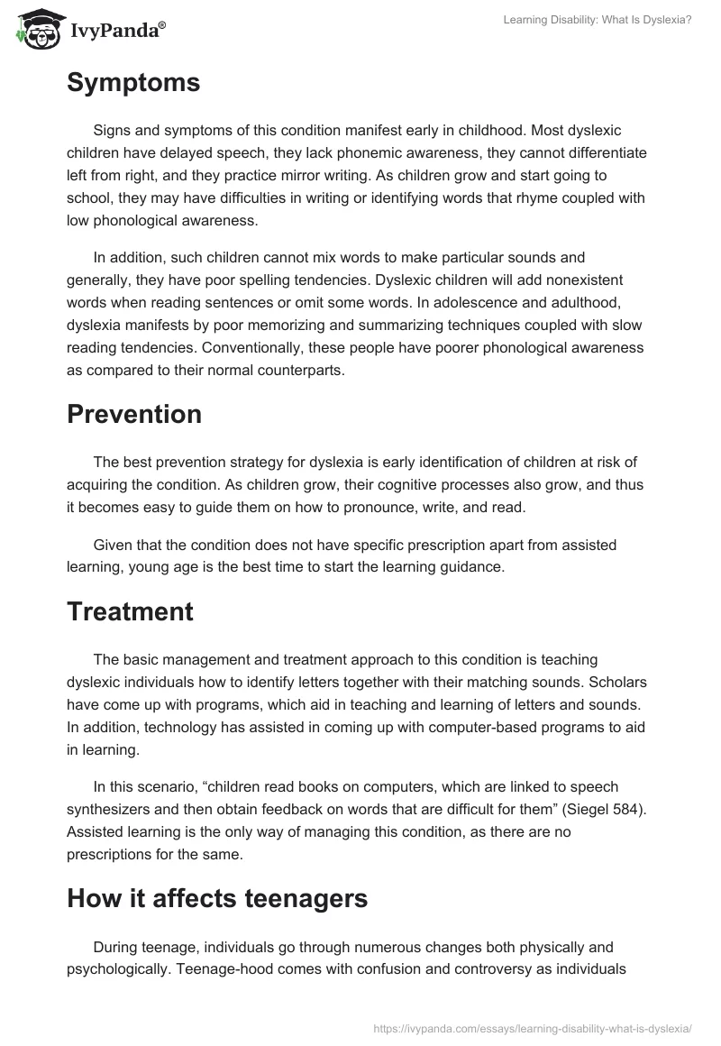 Learning Disability: What Is Dyslexia?. Page 3