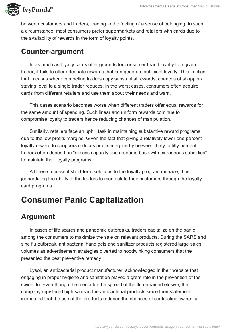 Advertisements Usage in Consumer Manipulations. Page 3