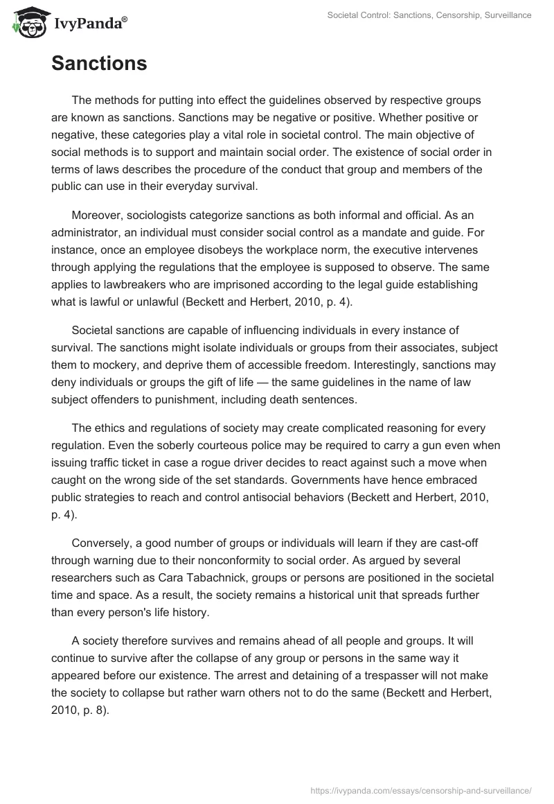 Societal Control: Sanctions, Censorship, Surveillance. Page 3