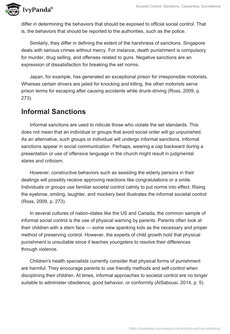 Societal Control: Sanctions, Censorship, Surveillance. Page 5