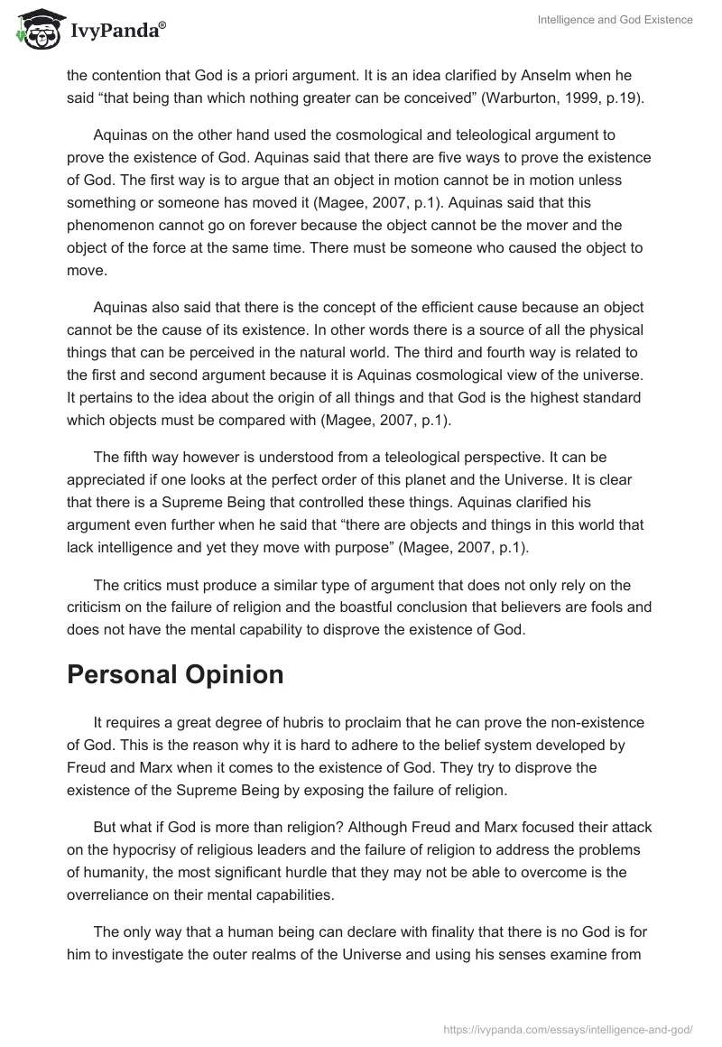 Intelligence and God Existence. Page 5