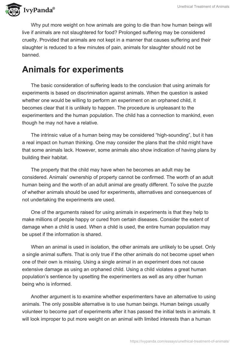 Unethical Treatment of Animals. Page 3