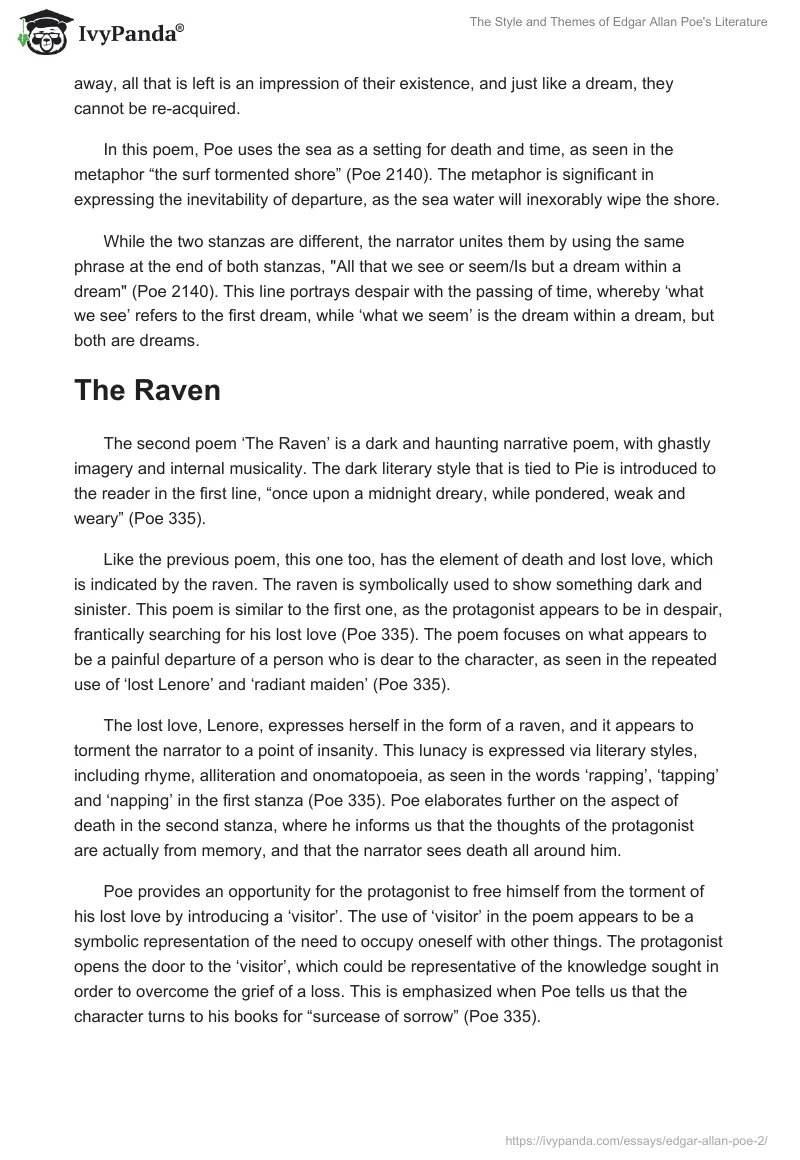 The Style and Themes of Edgar Allan Poe's Literature. Page 2