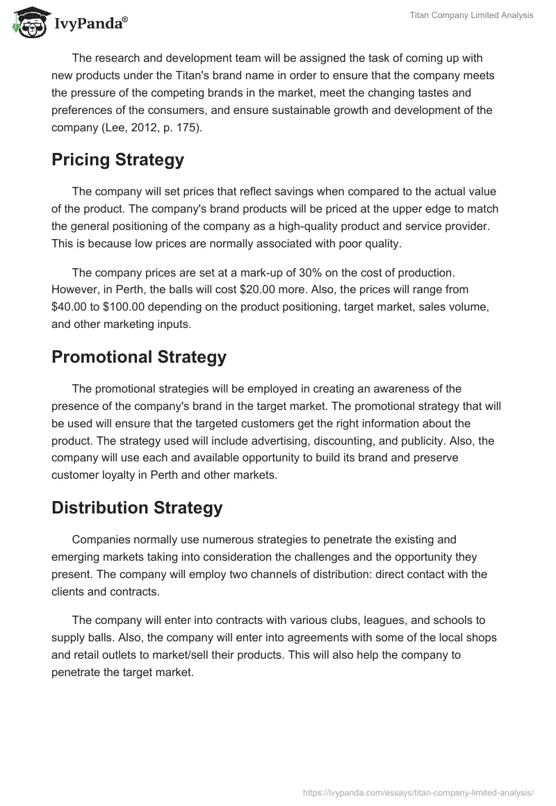 Titan Company Limited Analysis. Page 5
