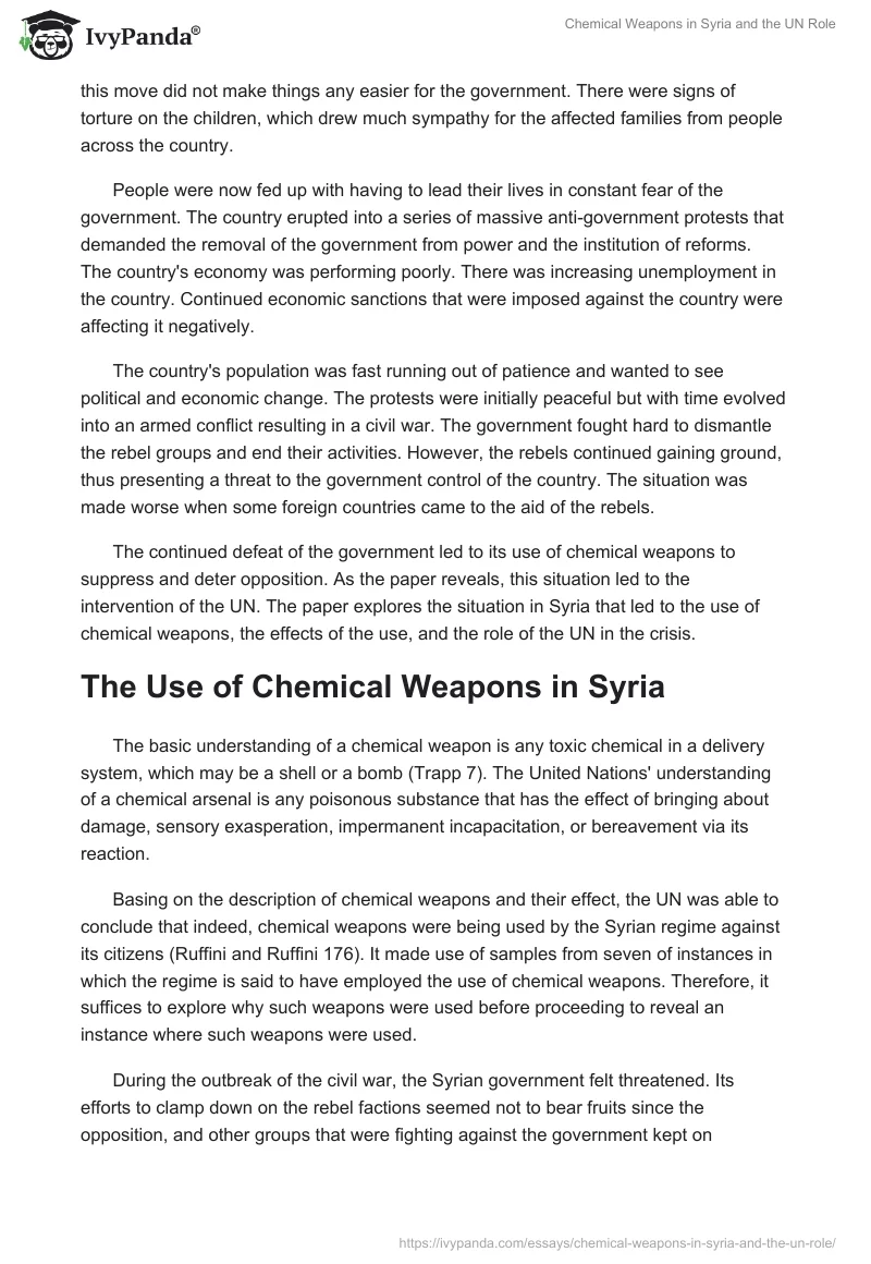 Chemical Weapons in Syria and the UN Role. Page 2