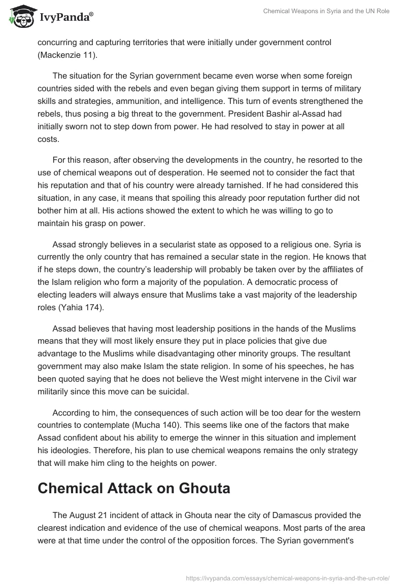 Chemical Weapons in Syria and the UN Role. Page 3