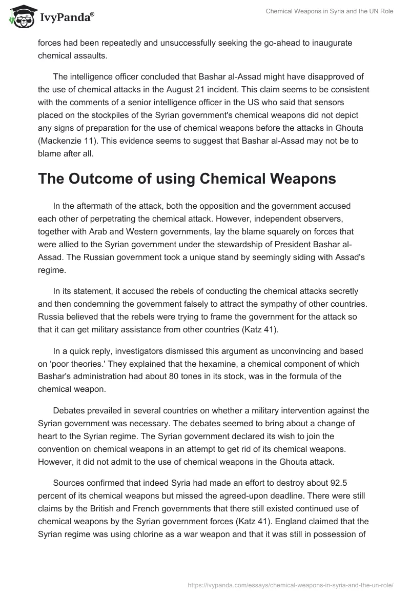 Chemical Weapons in Syria and the UN Role. Page 5