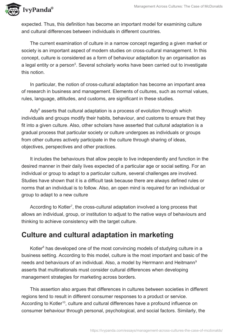 Management Across Cultures: The Case of McDonalds. Page 3