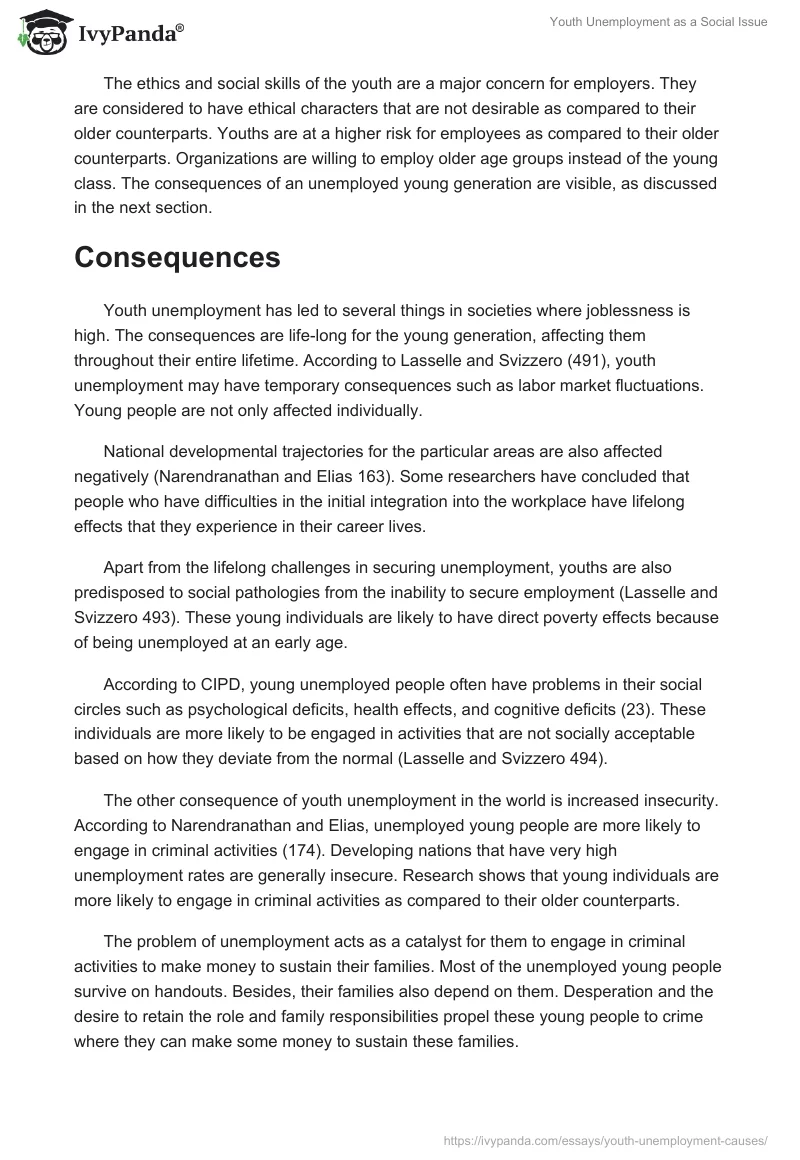 Youth Unemployment as a Social Issue. Page 3