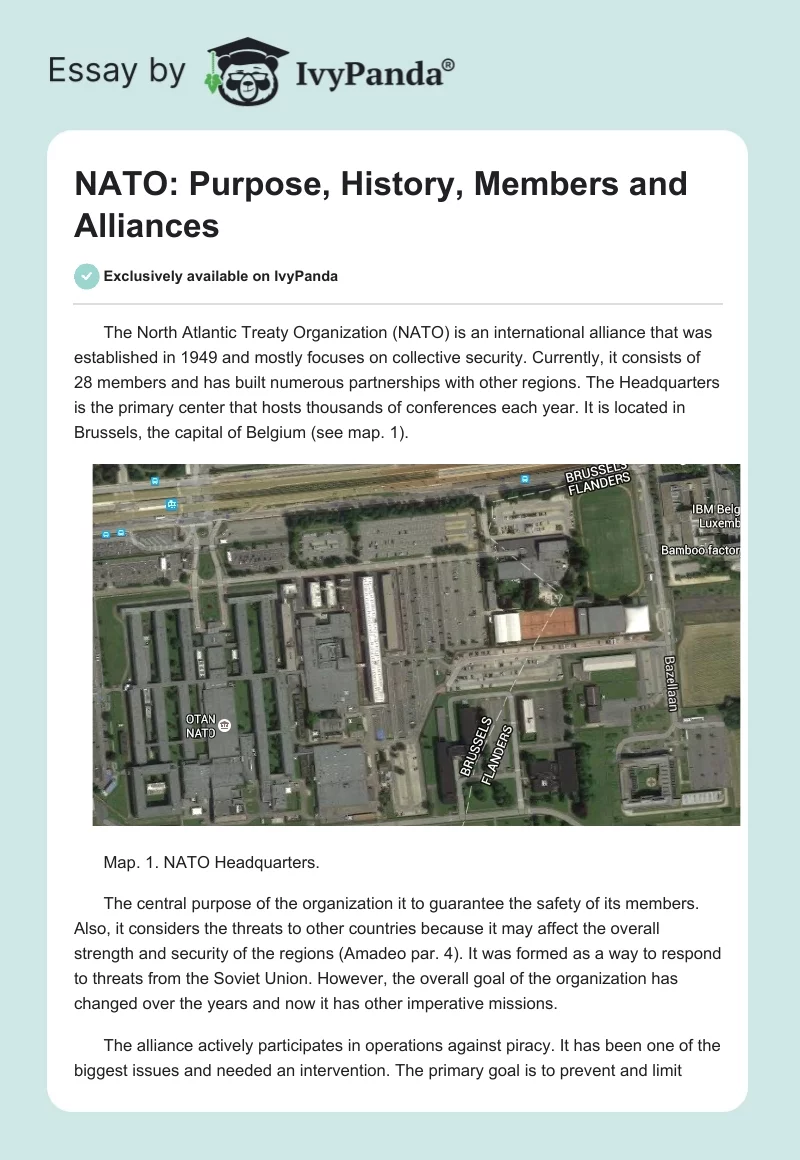 NATO: Purpose, History, Members and Alliances. Page 1