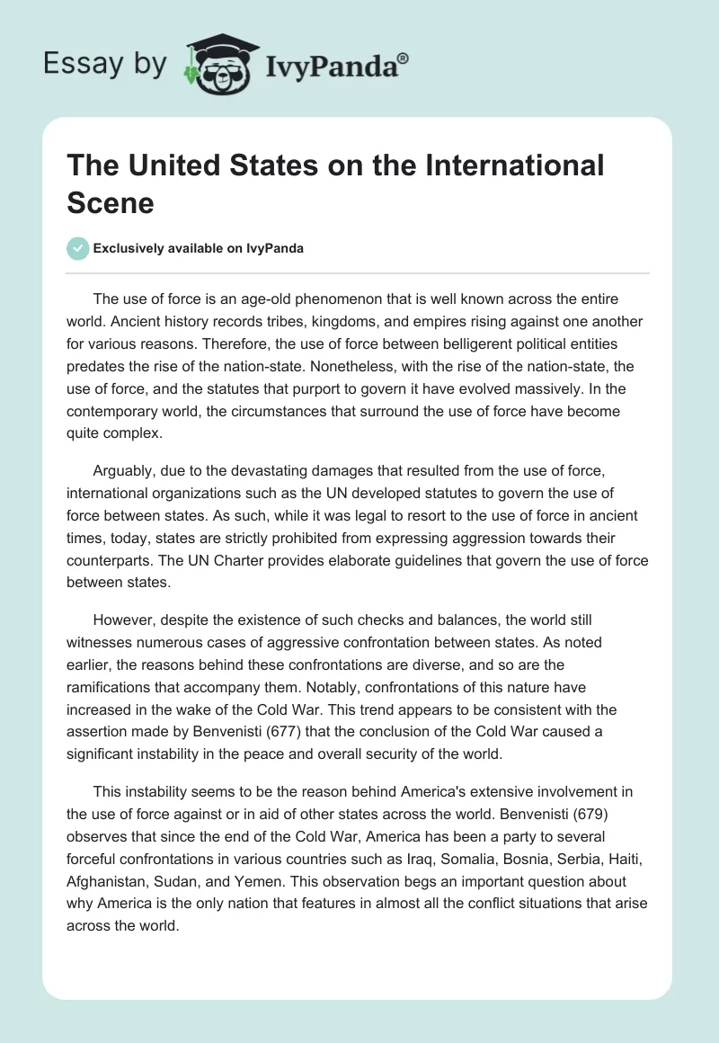 The United States on the International Scene. Page 1
