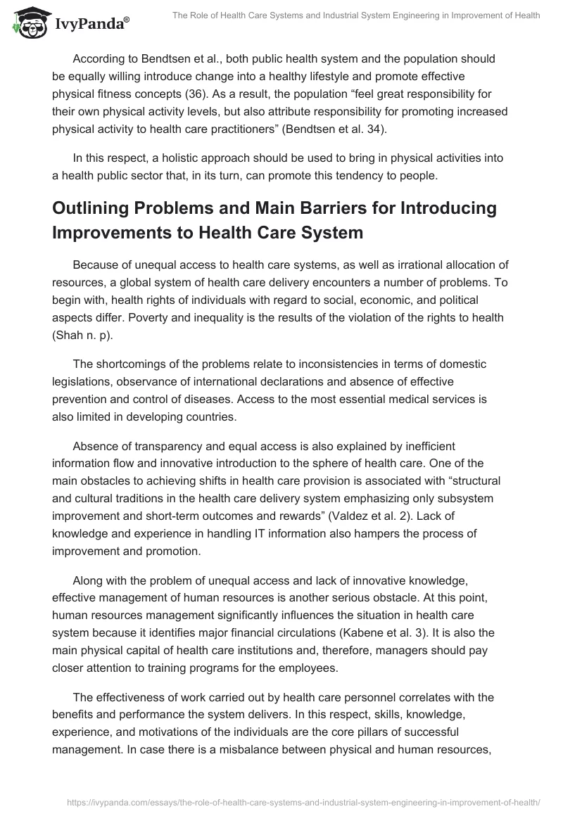The Role of Health Care Systems and Industrial System Engineering in Improvement of Health. Page 3