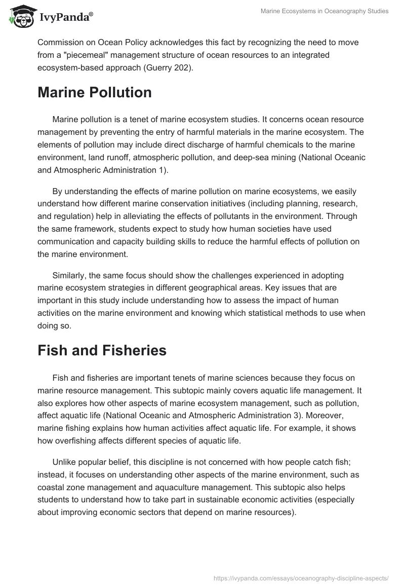 Marine Ecosystems in Oceanography Studies. Page 4