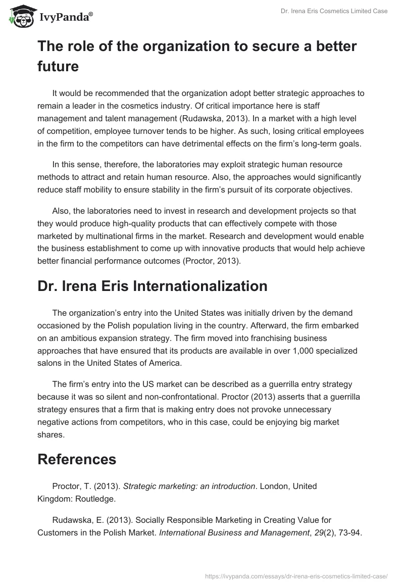 Dr. Irena Eris Cosmetics Limited Case. Page 2