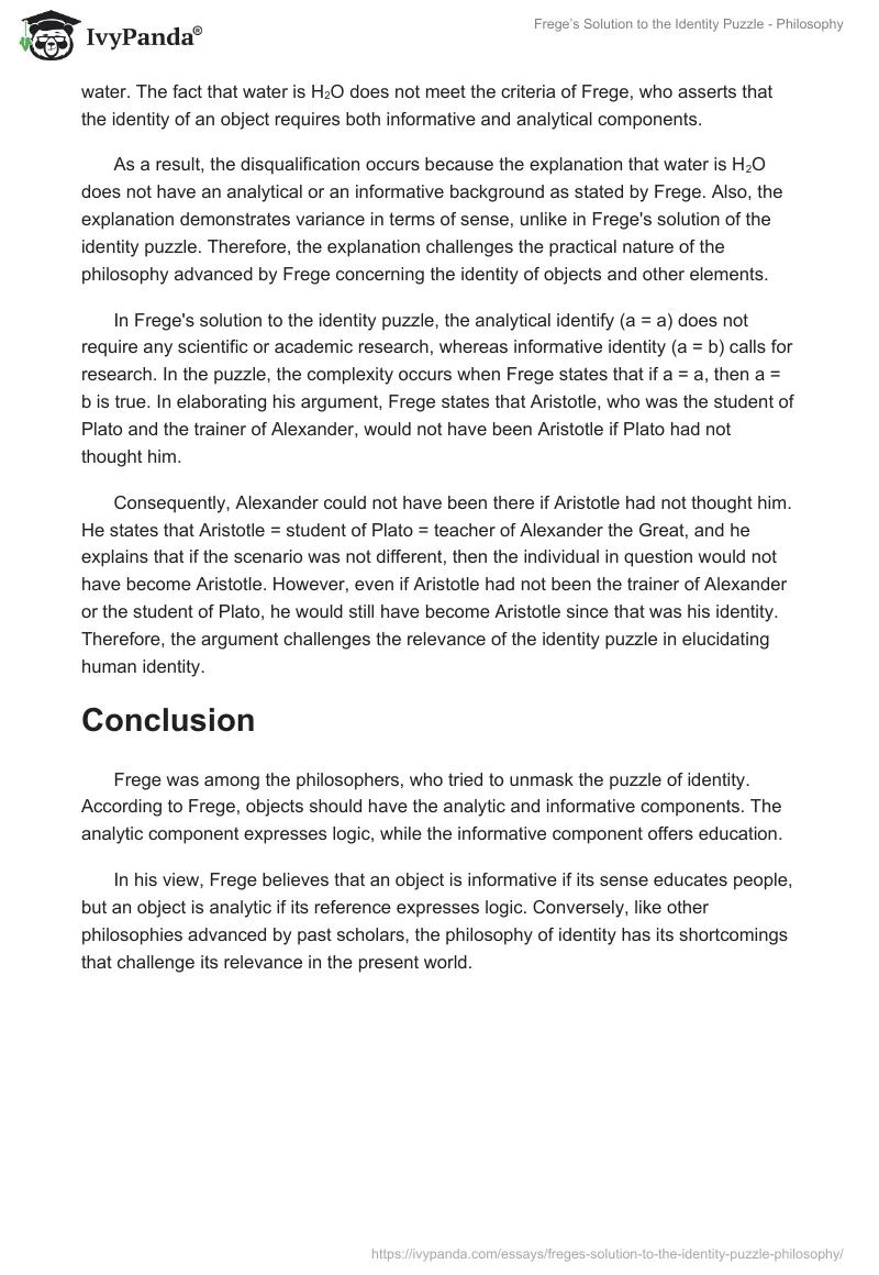 Frege’s Solution to the Identity Puzzle - Philosophy. Page 4