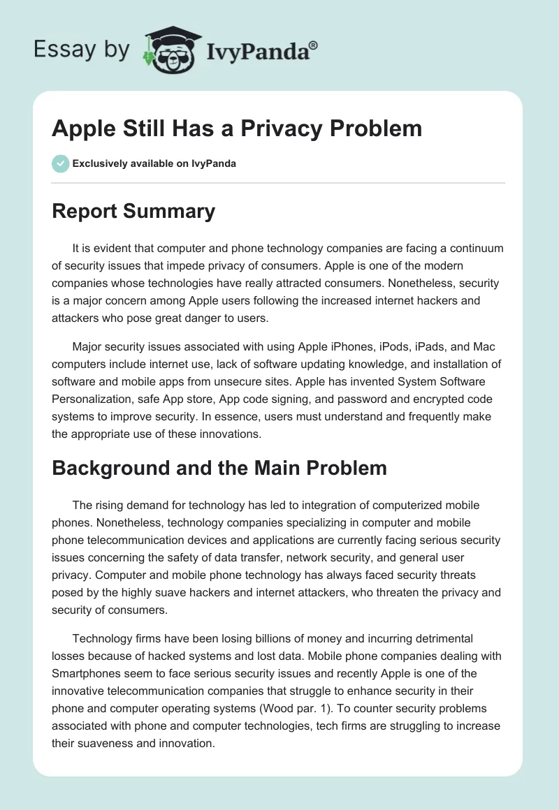 Apple Still Has a Privacy Problem. Page 1