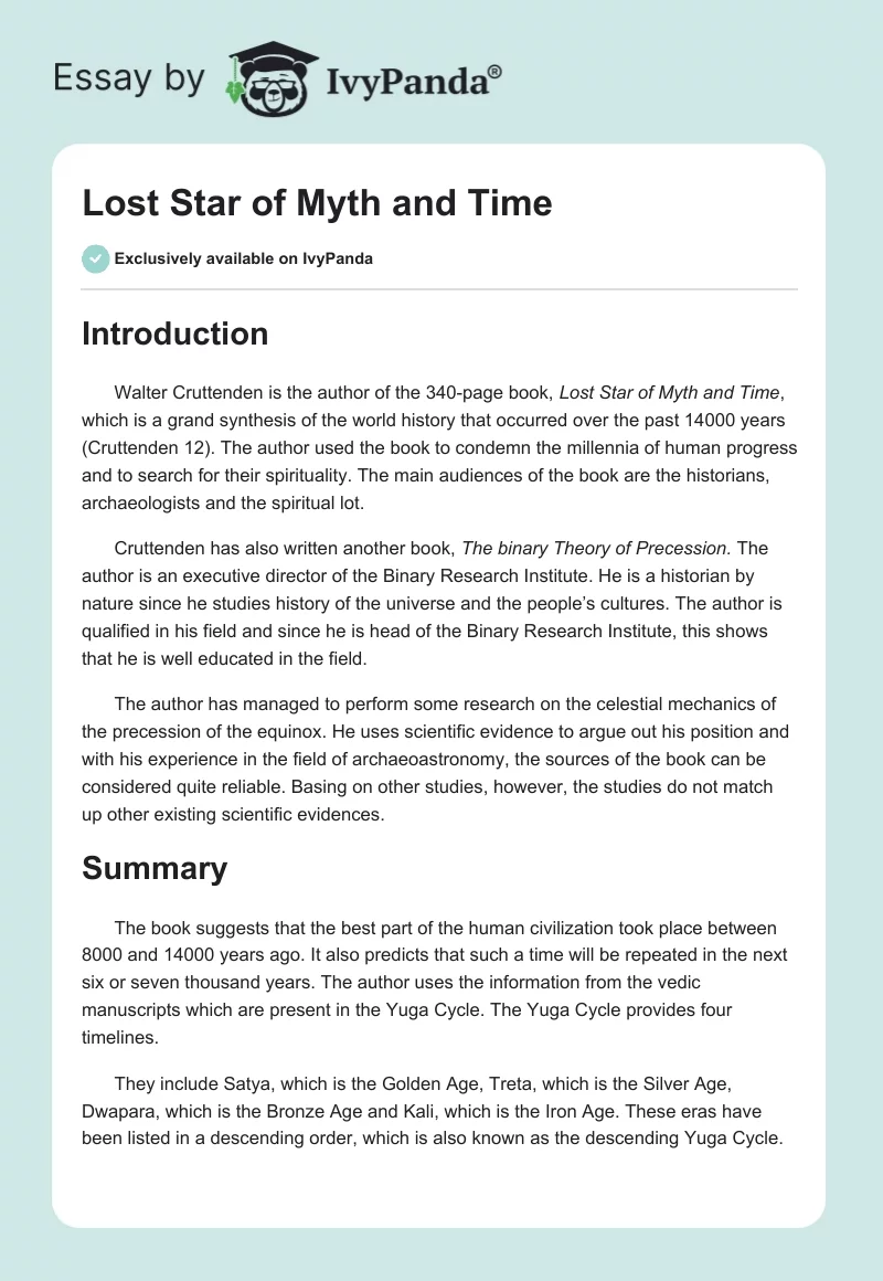 Lost Star of Myth and Time. Page 1