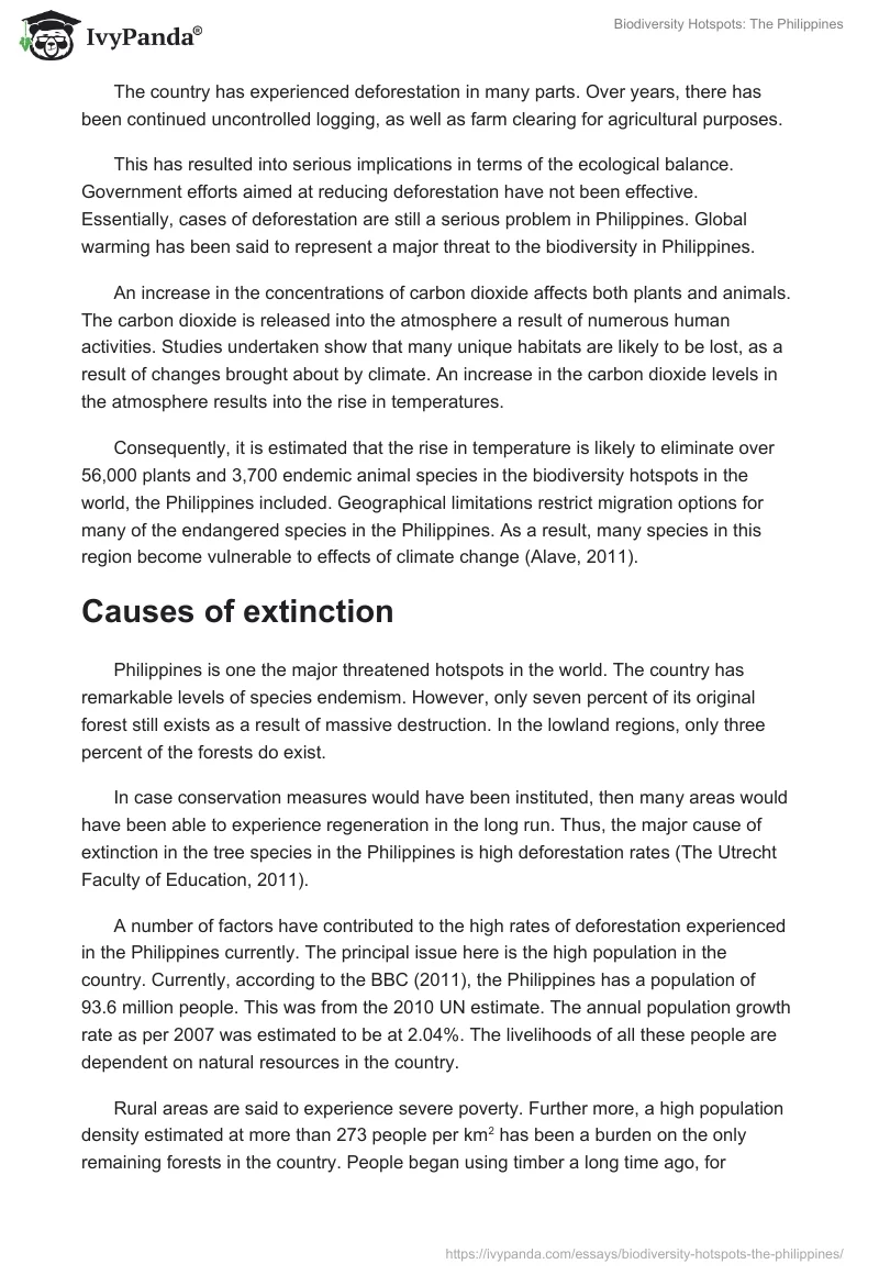 Biodiversity Hotspots: The Philippines. Page 3