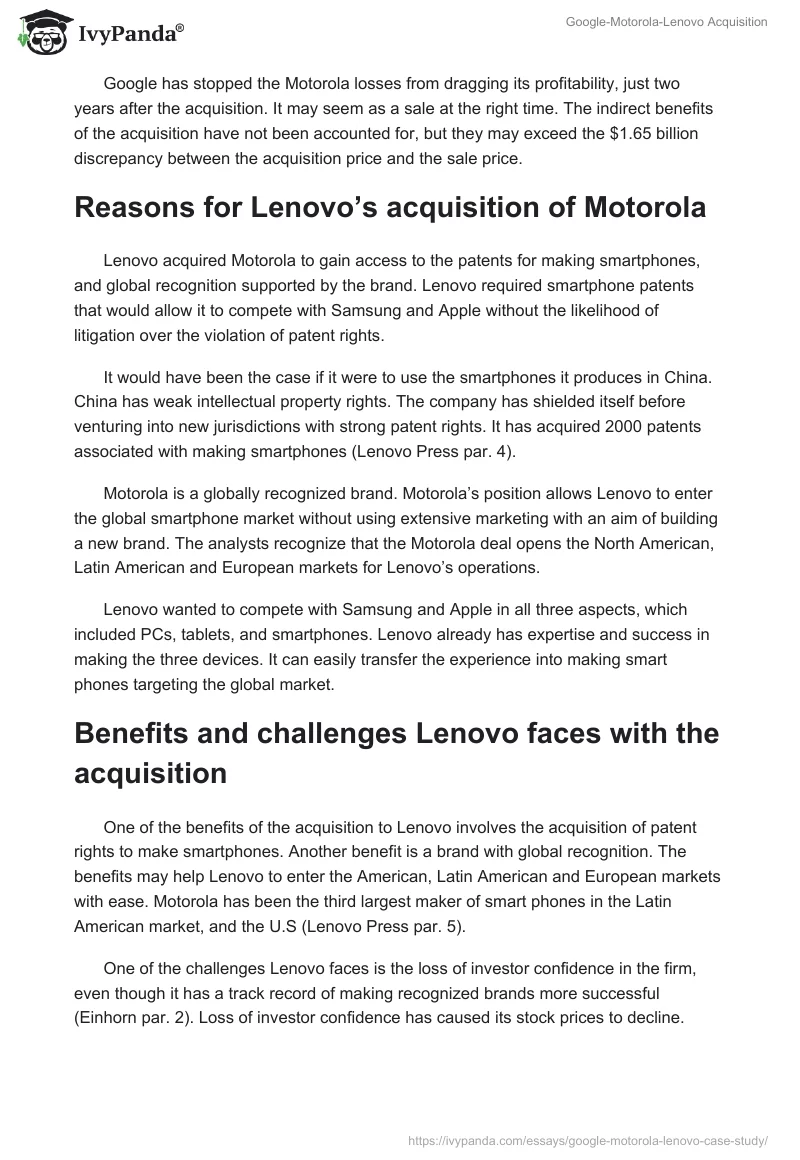 Google-Motorola-Lenovo Acquisition. Page 4