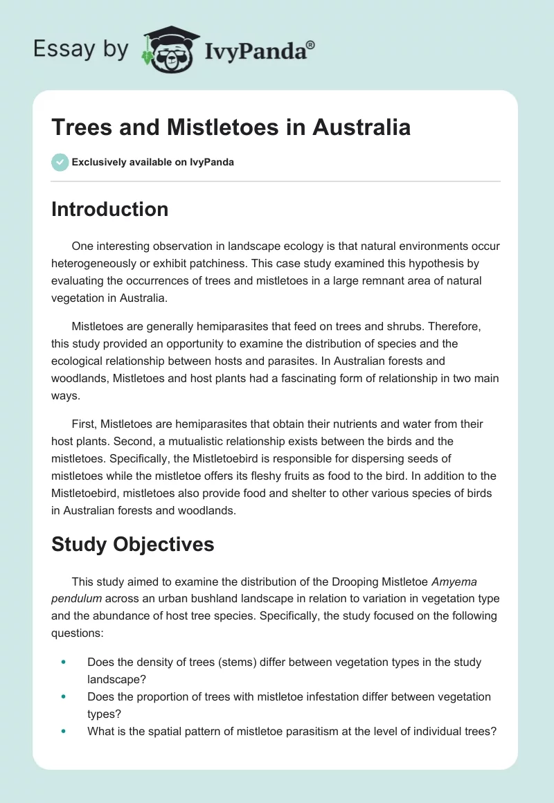 Trees and Mistletoes in Australia. Page 1