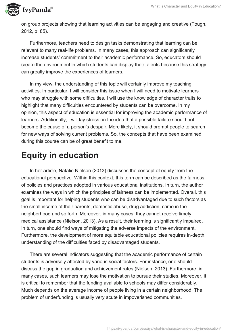 What Is Character and Equity in Education?. Page 2
