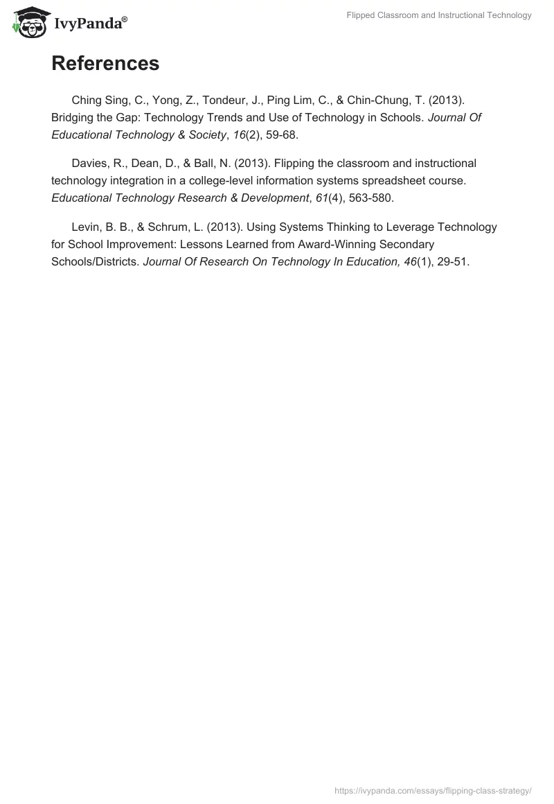 Flipped Classroom and Instructional Technology. Page 4