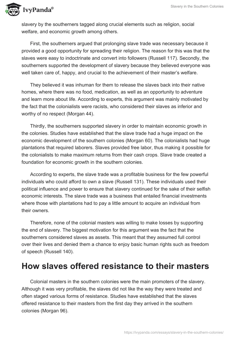 Slavery in the Southern Colonies. Page 2
