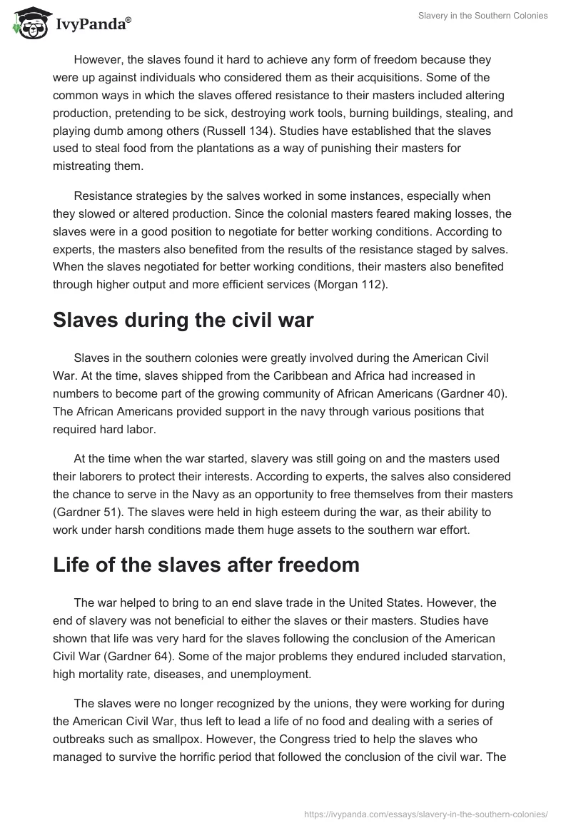 Slavery in the Southern Colonies. Page 3