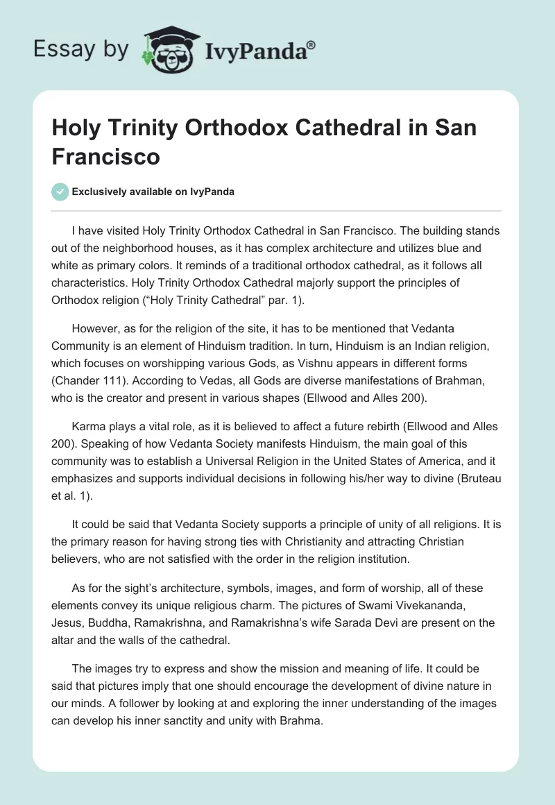 Holy Trinity Orthodox Cathedral in San Francisco. Page 1