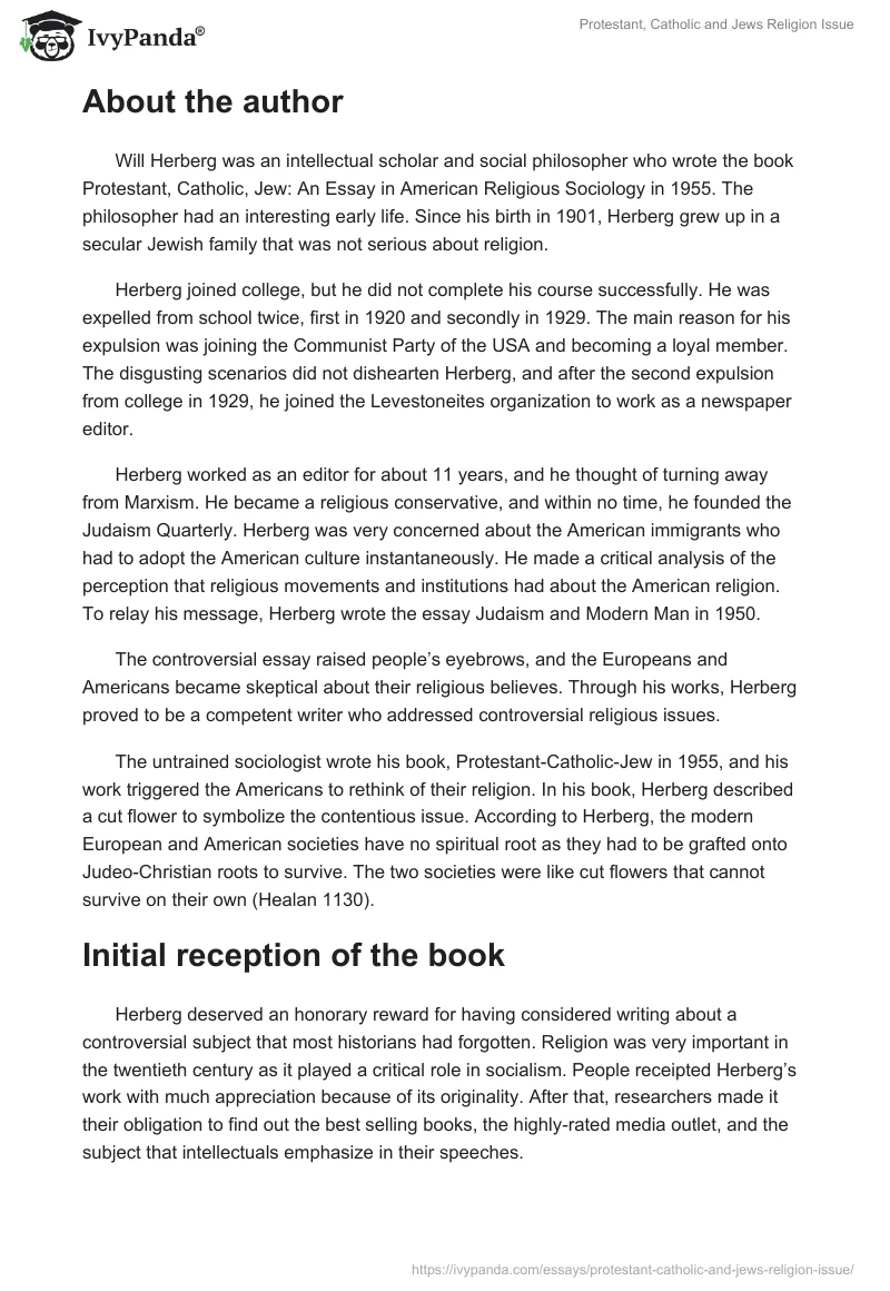 Protestant, Catholic and Jews Religion Issue. Page 2