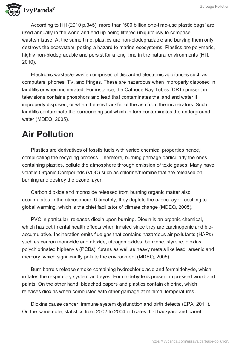 Garbage Pollution. Page 2