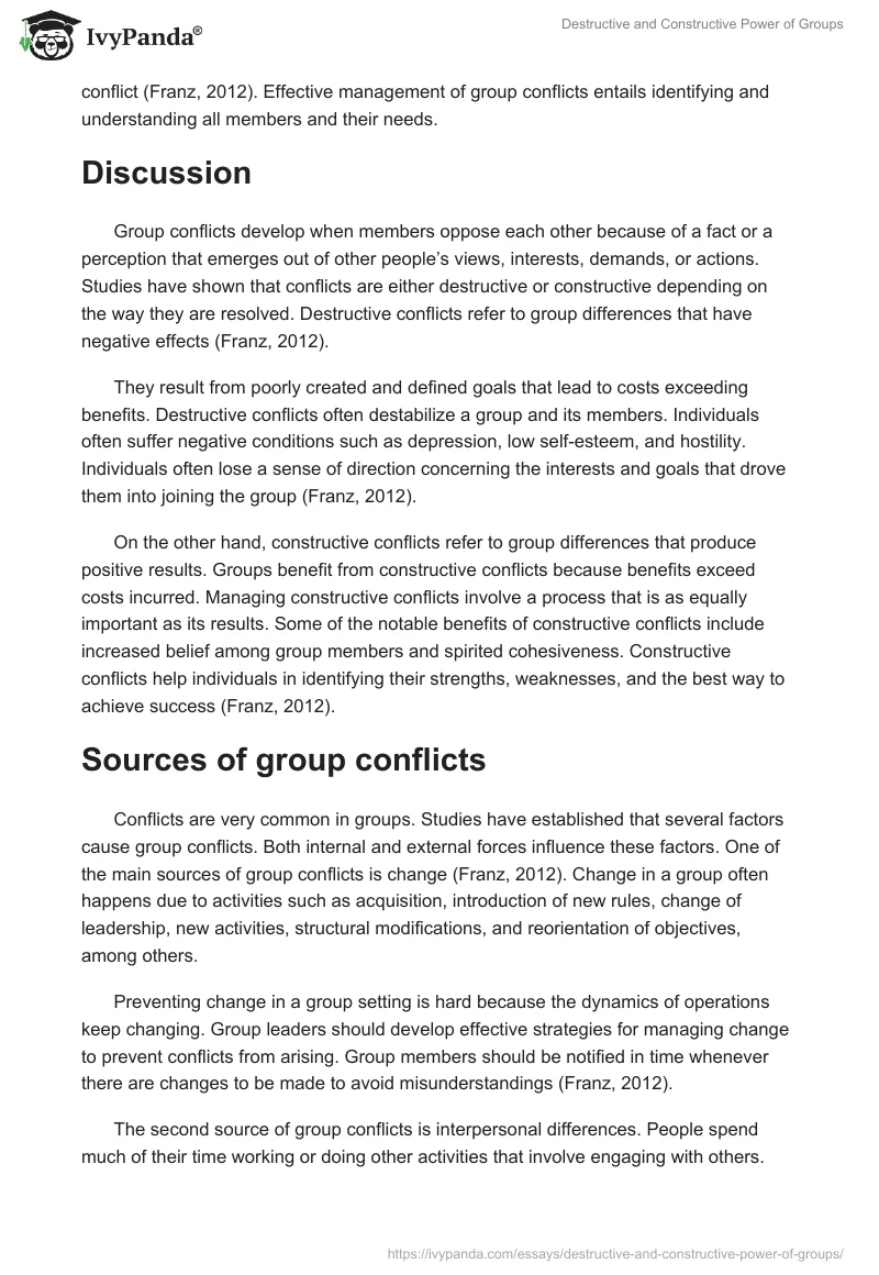 Destructive and Constructive Power of Groups. Page 2