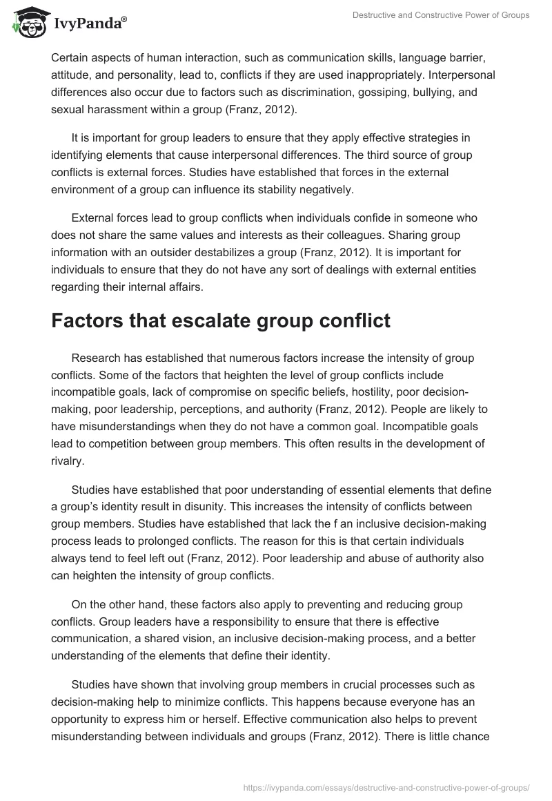 Destructive and Constructive Power of Groups. Page 3