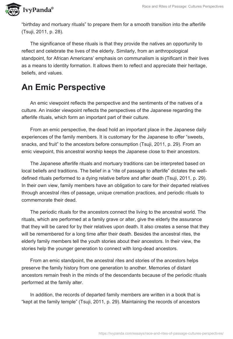 Race and Rites of Passage: Cultures Perspectives. Page 3
