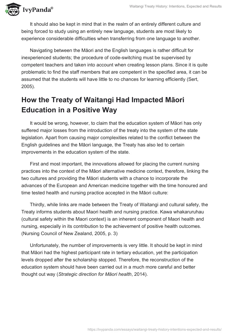 Waitangi Treaty History: Intentions, Expected and Results. Page 4