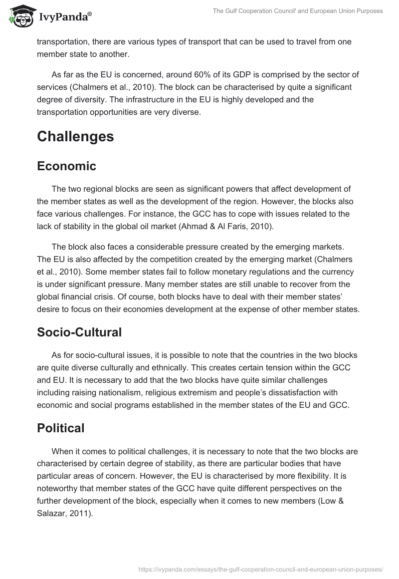 The Gulf Cooperation Council' and European Union Purposes. Page 4