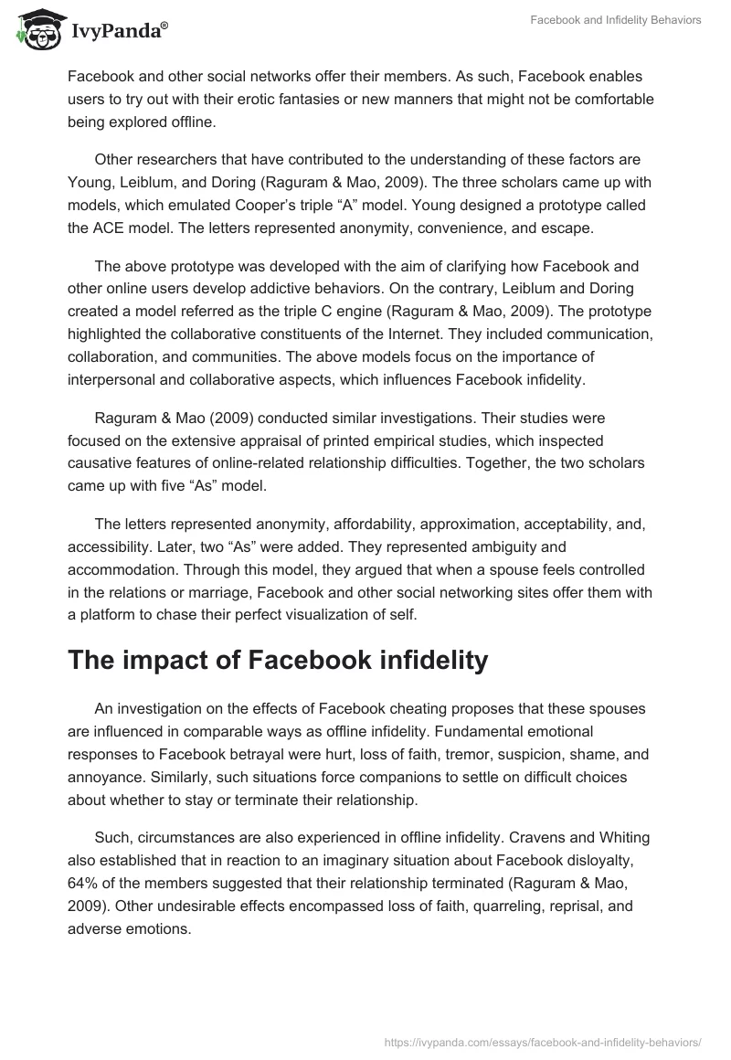 Facebook and Infidelity Behaviors. Page 4